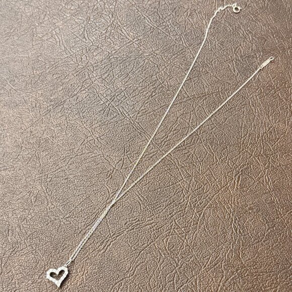 AS IS 💙Tiffany & Co.💙 Diamond Heart Pendant Necklace - Picture 3 of 11